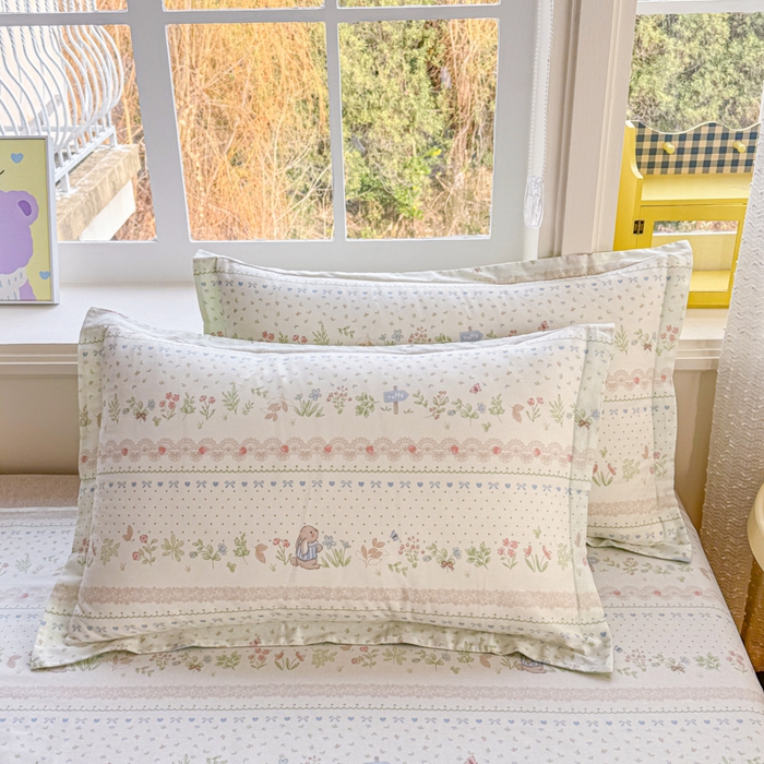 91家纺网 家纺一手货源 找家纺 禧安居 2025新款高支高密活性印染全棉枕套单枕套丛林夏梦