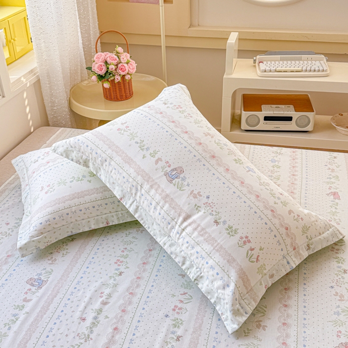 91家纺网 家纺一手货源 找家纺 禧安居 2025新款高支高密活性印染全棉枕套单枕套丛林夏梦