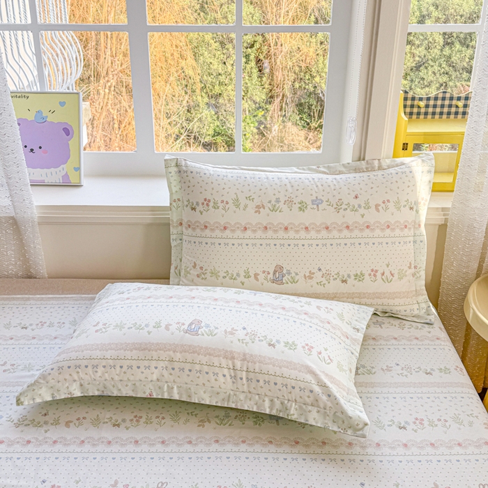 禧安居 2025新款高支高密活性印染全棉枕套单枕套丛林夏梦