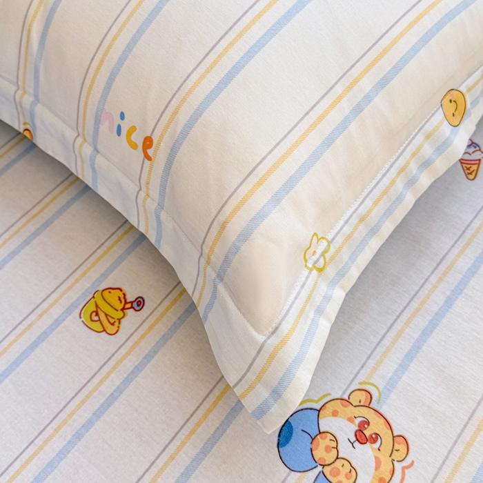 91家纺网 家纺一手货源 找家纺 禧安居 2025新款高支高密活性印染全棉枕套单枕套狐狸兔