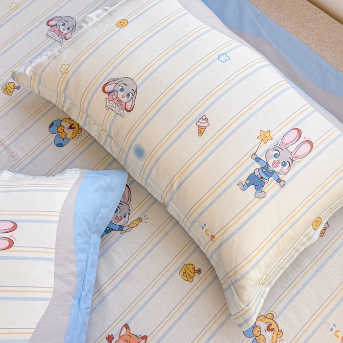 91家纺网 家纺一手货源 找家纺 禧安居 2025新款高支高密活性印染全棉枕套单枕套狐狸兔