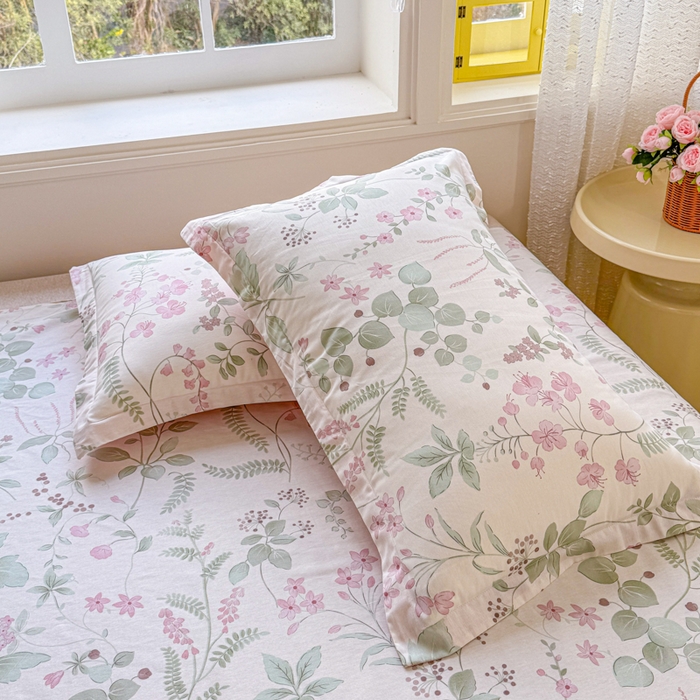 91家纺网 家纺一手货源 找家纺 禧安居 2025新款高支高密活性印染全棉枕套单枕套花春城