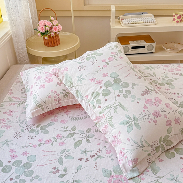 91家纺网 家纺一手货源 找家纺 禧安居 2025新款高支高密活性印染全棉枕套单枕套花春城