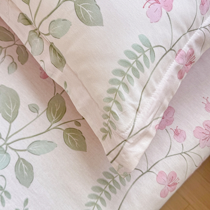 91家纺网 家纺一手货源 找家纺 禧安居 2025新款高支高密活性印染全棉枕套单枕套花春城