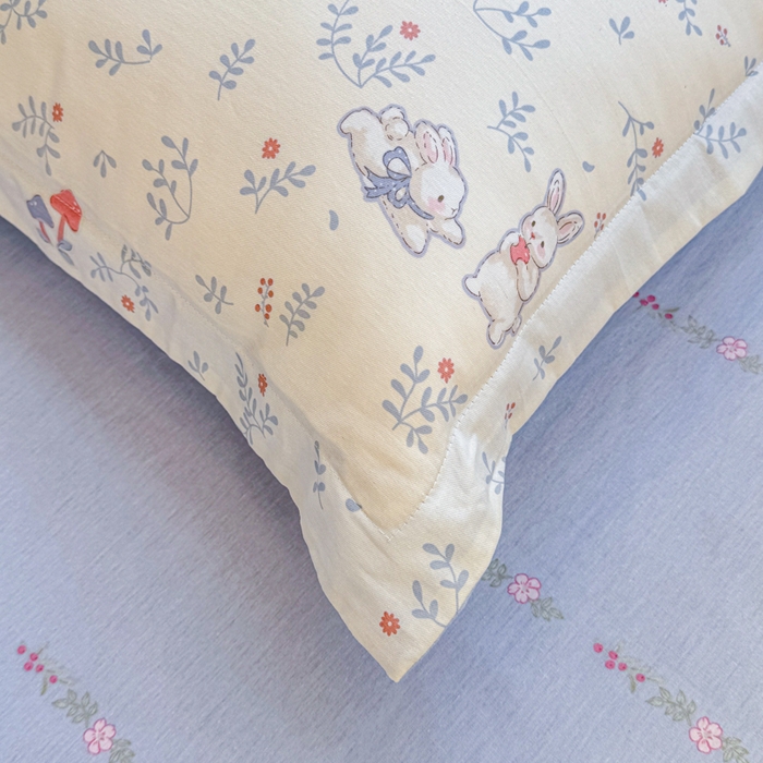 91家纺网 家纺一手货源 找家纺 禧安居 2025新款高支高密活性印染全棉枕套单枕套觅时光