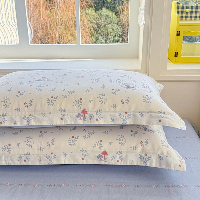 91家纺网 家纺一手货源 找家纺 禧安居 2025新款高支高密活性印染全棉枕套单枕套觅时光