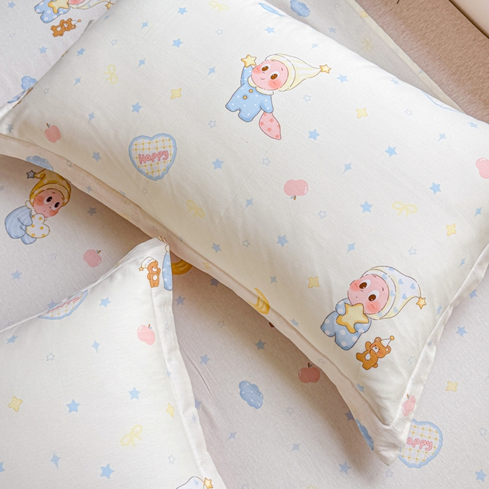 91家纺网 家纺一手货源 找家纺 禧安居 2025新款高支高密活性印染全棉枕套单枕套星辰入梦