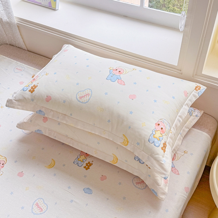 91家纺网 家纺一手货源 找家纺 禧安居 2025新款高支高密活性印染全棉枕套单枕套星辰入梦