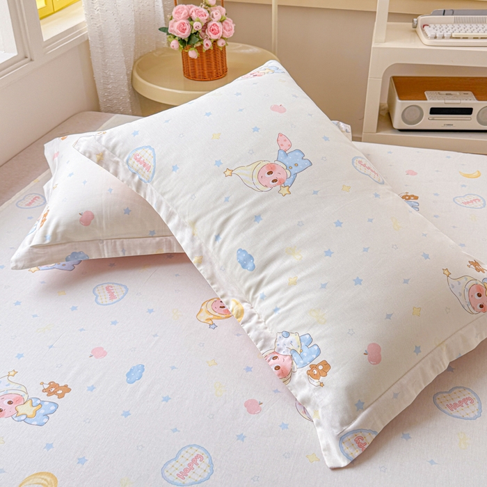 91家纺网 家纺一手货源 找家纺 禧安居 2025新款高支高密活性印染全棉枕套单枕套星辰入梦