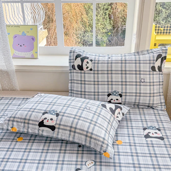 禧安居 2025新款高支高密活性印染全棉枕套单枕套熊猫美梦