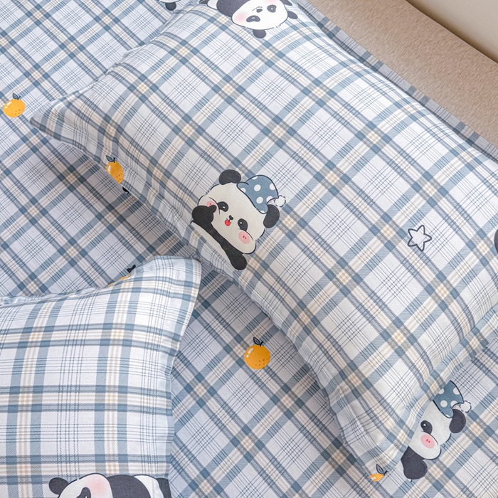 91家纺网 家纺一手货源 找家纺 禧安居 2025新款高支高密活性印染全棉枕套单枕套熊猫美梦