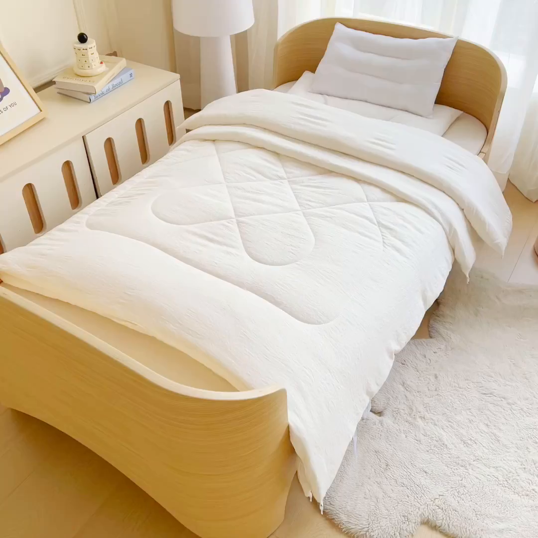 91家纺网 家纺一手货源 找家纺 （总）乐秀家纺 2026新款水洗棉幼儿园A类羽丝棉芯内胆多件套被芯垫芯枕芯