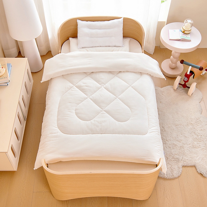 91家纺网 家纺一手货源 找家纺 （总）乐秀家纺 2026新款水洗棉幼儿园A类羽丝棉芯内胆多件套被芯垫芯枕芯