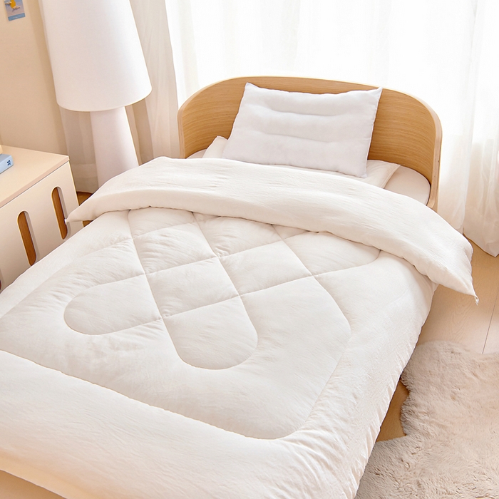 91家纺网 家纺一手货源 找家纺 （总）乐秀家纺 2026新款水洗棉幼儿园A类羽丝棉芯内胆多件套被芯垫芯枕芯