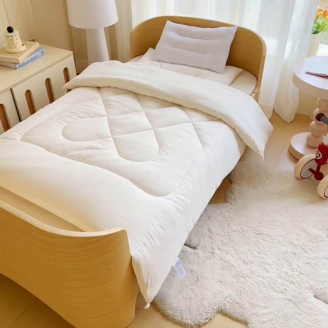 91家纺网 家纺一手货源 找家纺 （总）乐秀家纺 2026新款水洗棉幼儿园A类棉花芯内胆多件套儿童棉花被子120x150cm入园被芯春秋款四季通用