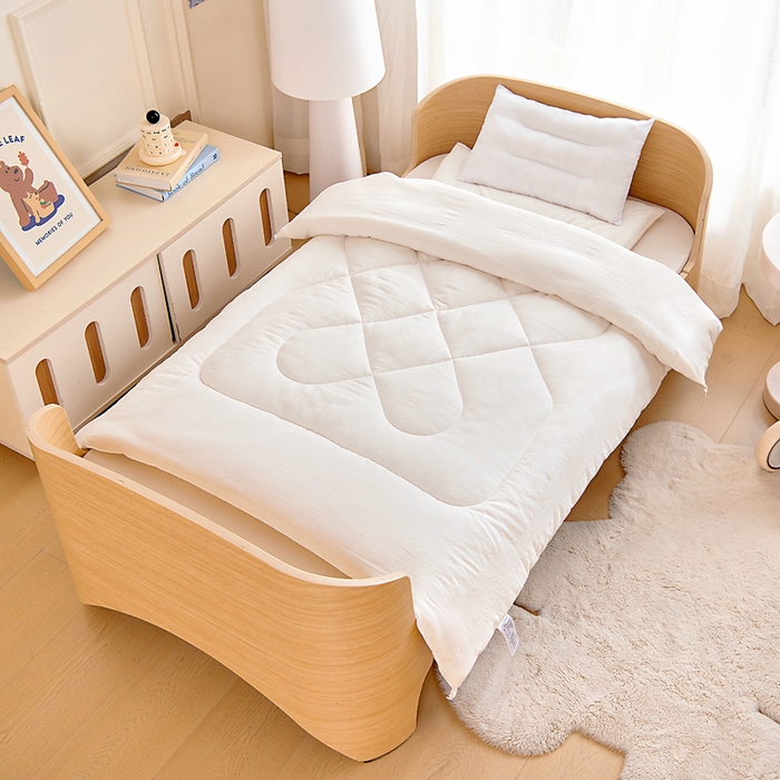 91家纺网 家纺一手货源 找家纺 （总）乐秀家纺 2026新款水洗棉幼儿园A类棉花芯内胆多件套儿童棉花被子120x150cm入园被芯春秋款四季通用