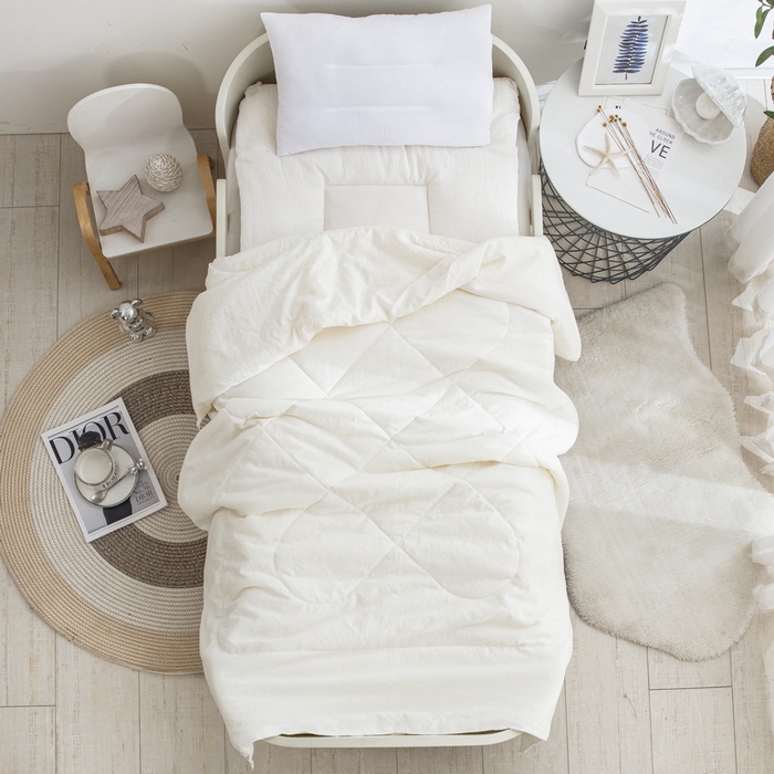 91家纺网 家纺一手货源 找家纺 （总）乐秀家纺 2026新款水洗棉幼儿园A类大豆内胆多件套被芯垫芯枕芯三件套