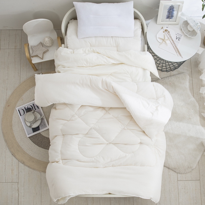 91家纺网 家纺一手货源 找家纺 （总）乐秀家纺 2026新款水洗棉幼儿园A类大豆内胆多件套被芯垫芯枕芯三件套