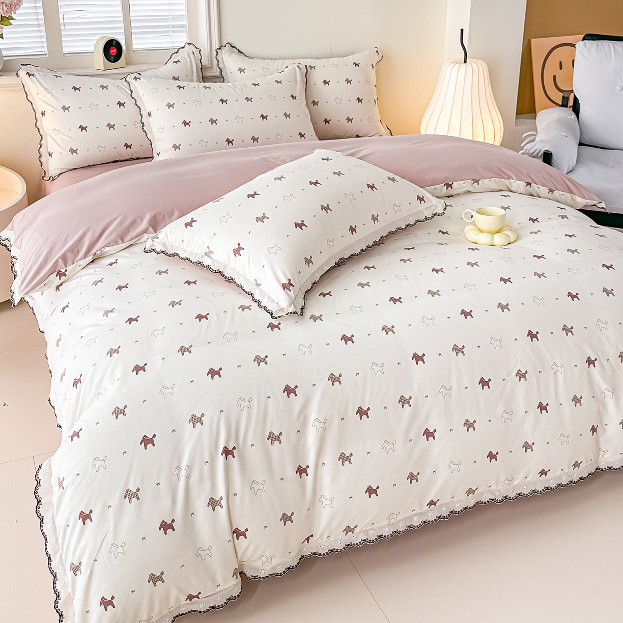 91家纺网 家纺一手货源 找家纺 梓之赫 2026新款古法水洗云感棉四件套 爱玛