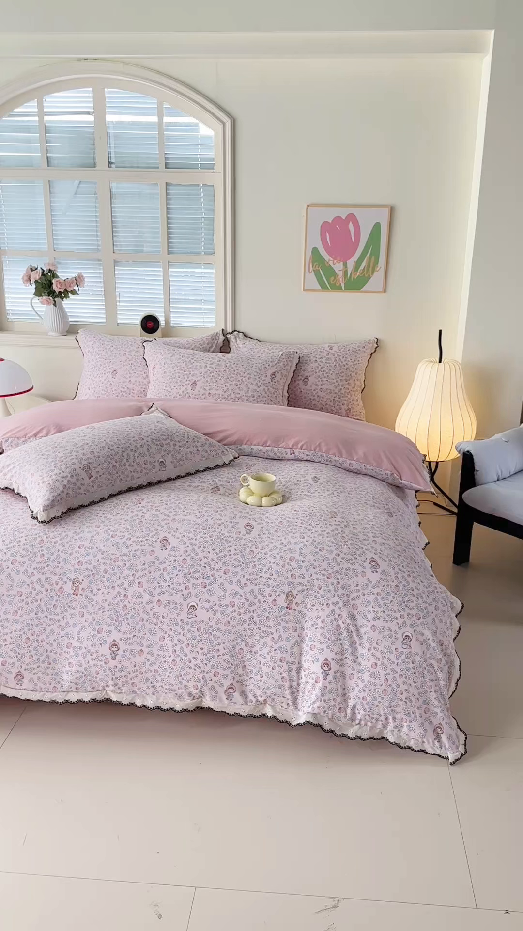 91家纺网 家纺一手货源 找家纺 梓之赫 2026新款古法水洗云感棉四件套 草莓园