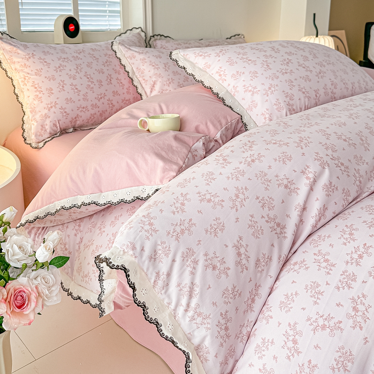 91家纺网 家纺一手货源 找家纺 梓之赫 2026新款古法水洗云感棉四件套 花漾集