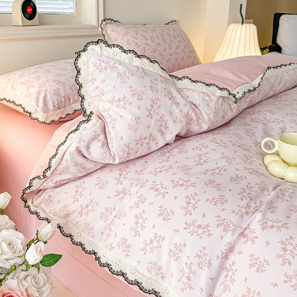 91家纺网 家纺一手货源 找家纺 梓之赫 2026新款古法水洗云感棉四件套 花漾集