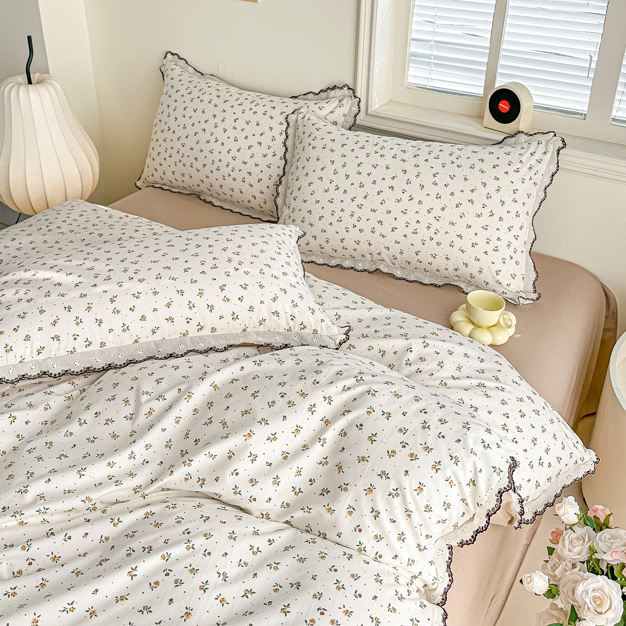 梓之赫 2026新款古法水洗云感棉四件套 花枝笑语