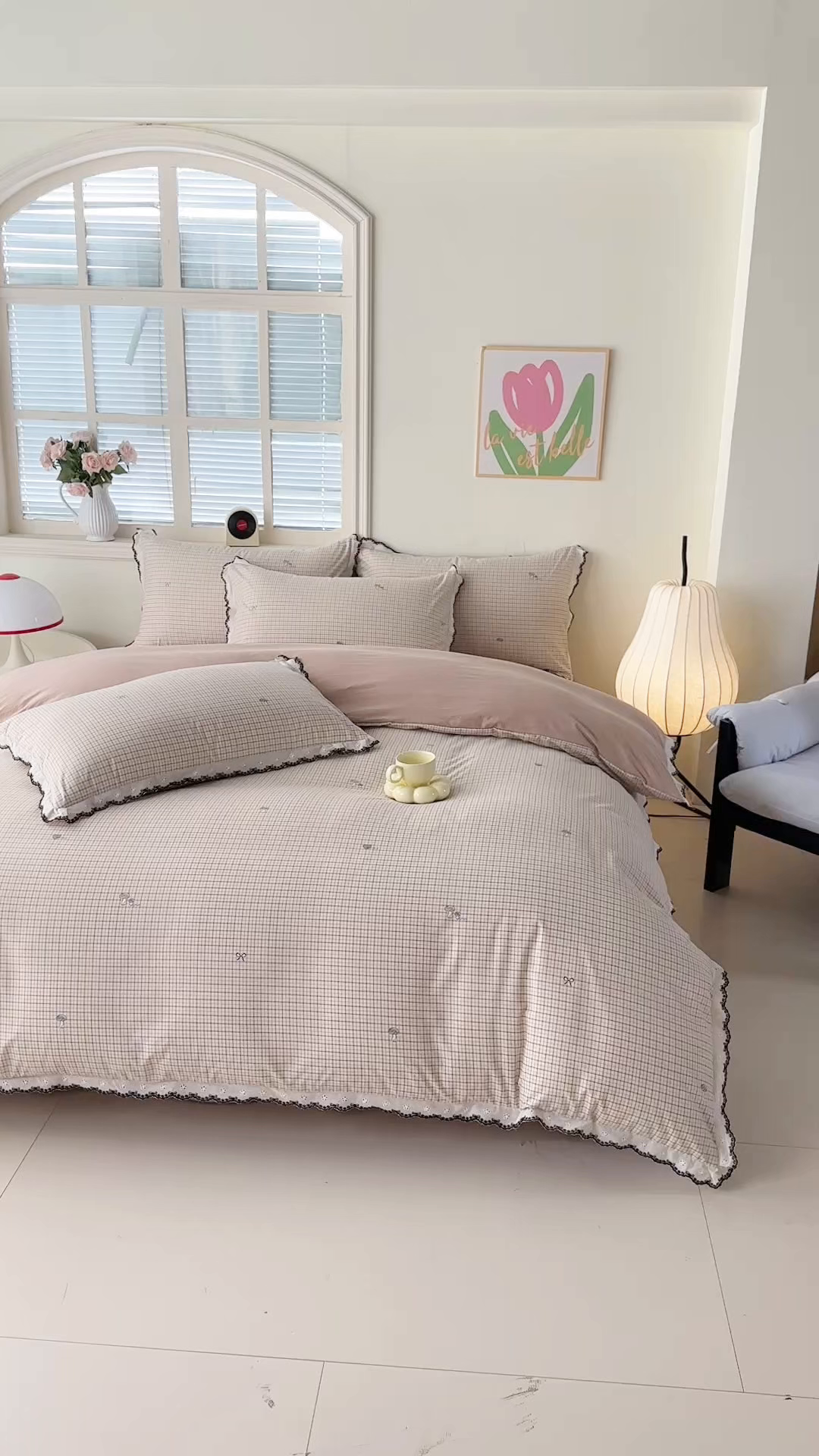 91家纺网 家纺一手货源 找家纺 梓之赫 2026新款古法水洗云感棉四件套 恋心-灰