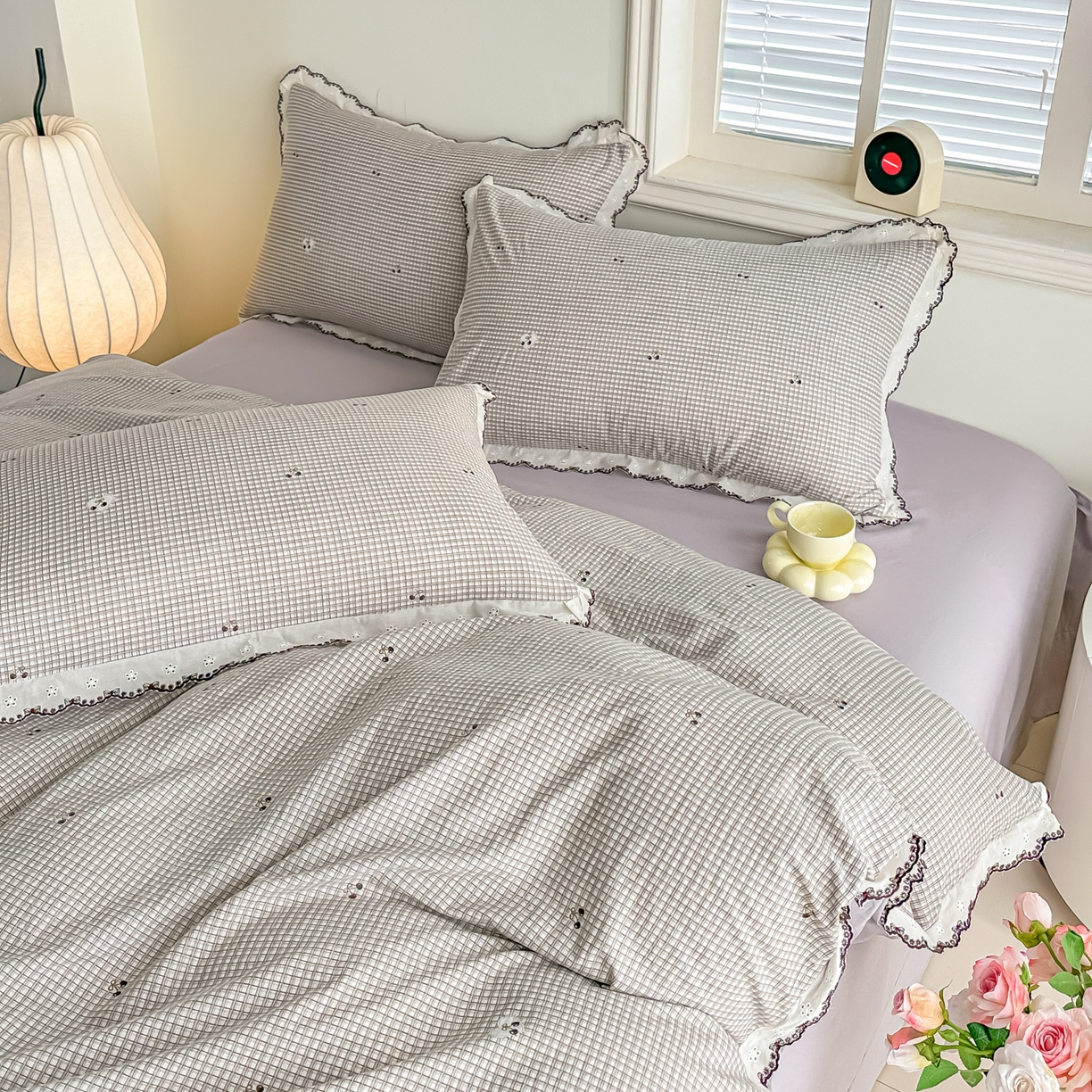 梓之赫 2026新款古法水洗云感棉四件套 年轮