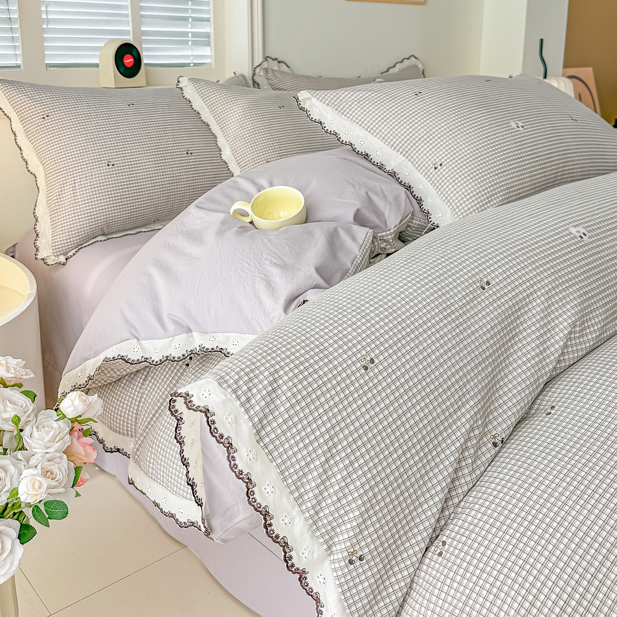 91家纺网 家纺一手货源 找家纺 梓之赫 2026新款古法水洗云感棉四件套 年轮