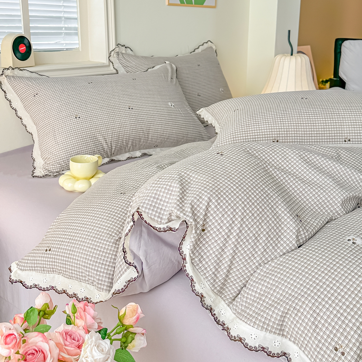 91家纺网 家纺一手货源 找家纺 梓之赫 2026新款古法水洗云感棉四件套 年轮