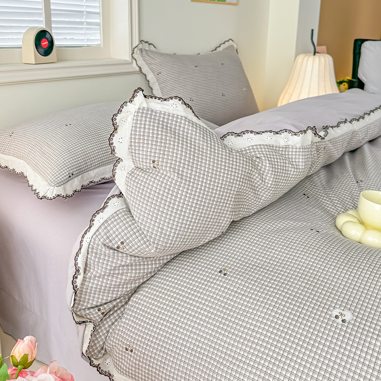 91家纺网 家纺一手货源 找家纺 梓之赫 2026新款古法水洗云感棉四件套 年轮