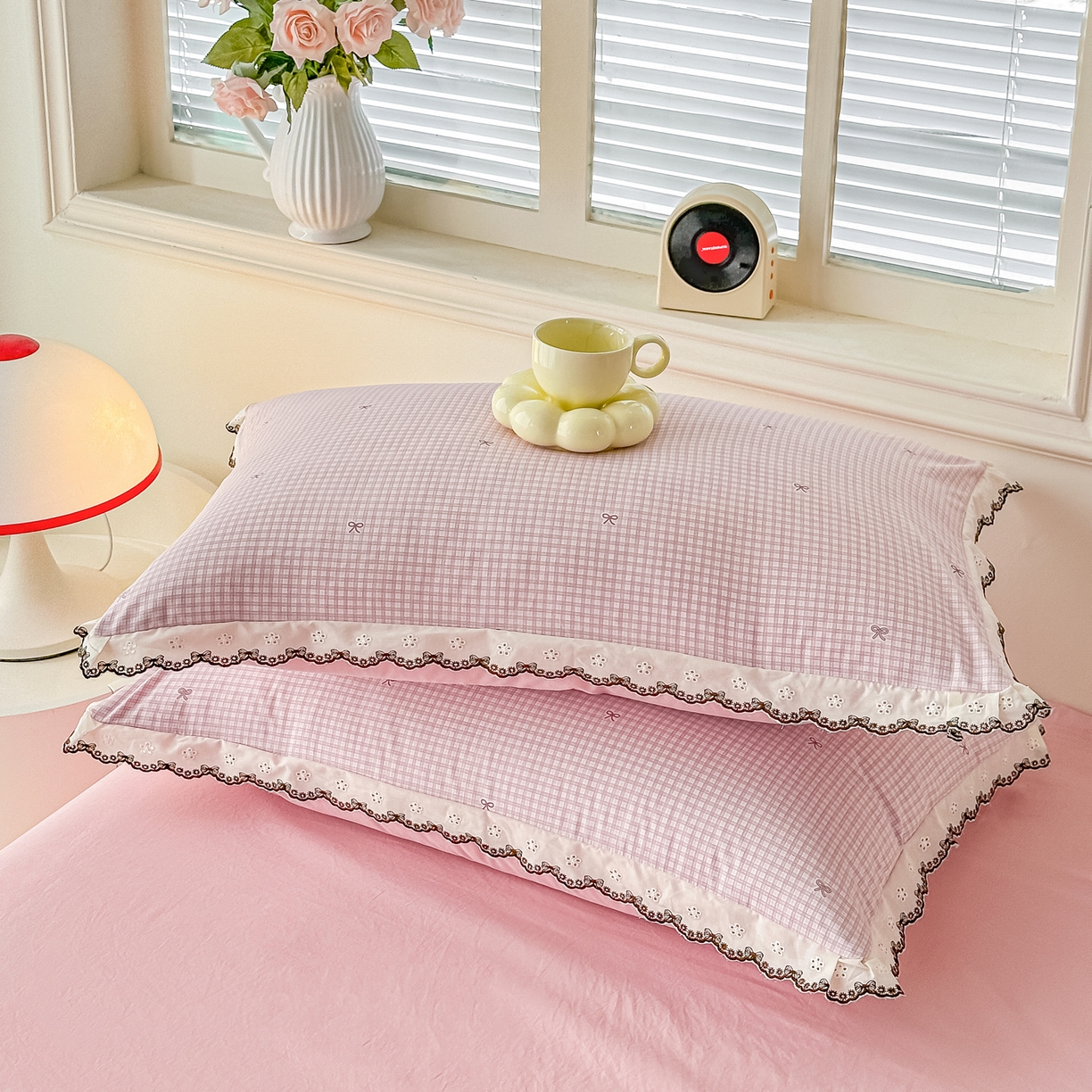 91家纺网 家纺一手货源 找家纺 梓之赫 2026新款古法水洗云感棉四件套 素雅-红