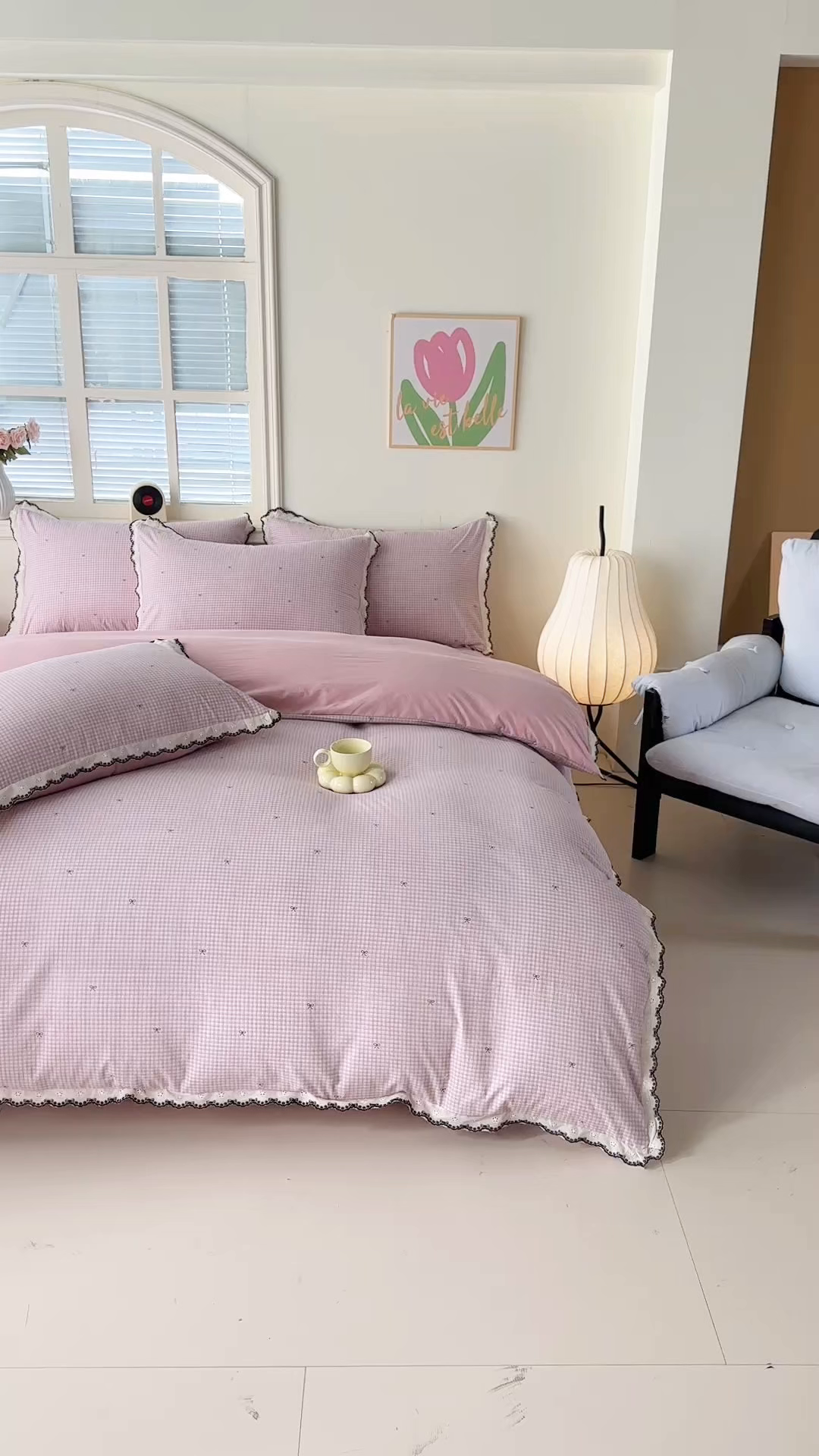 91家纺网 家纺一手货源 找家纺 梓之赫 2026新款古法水洗云感棉四件套 素雅-红