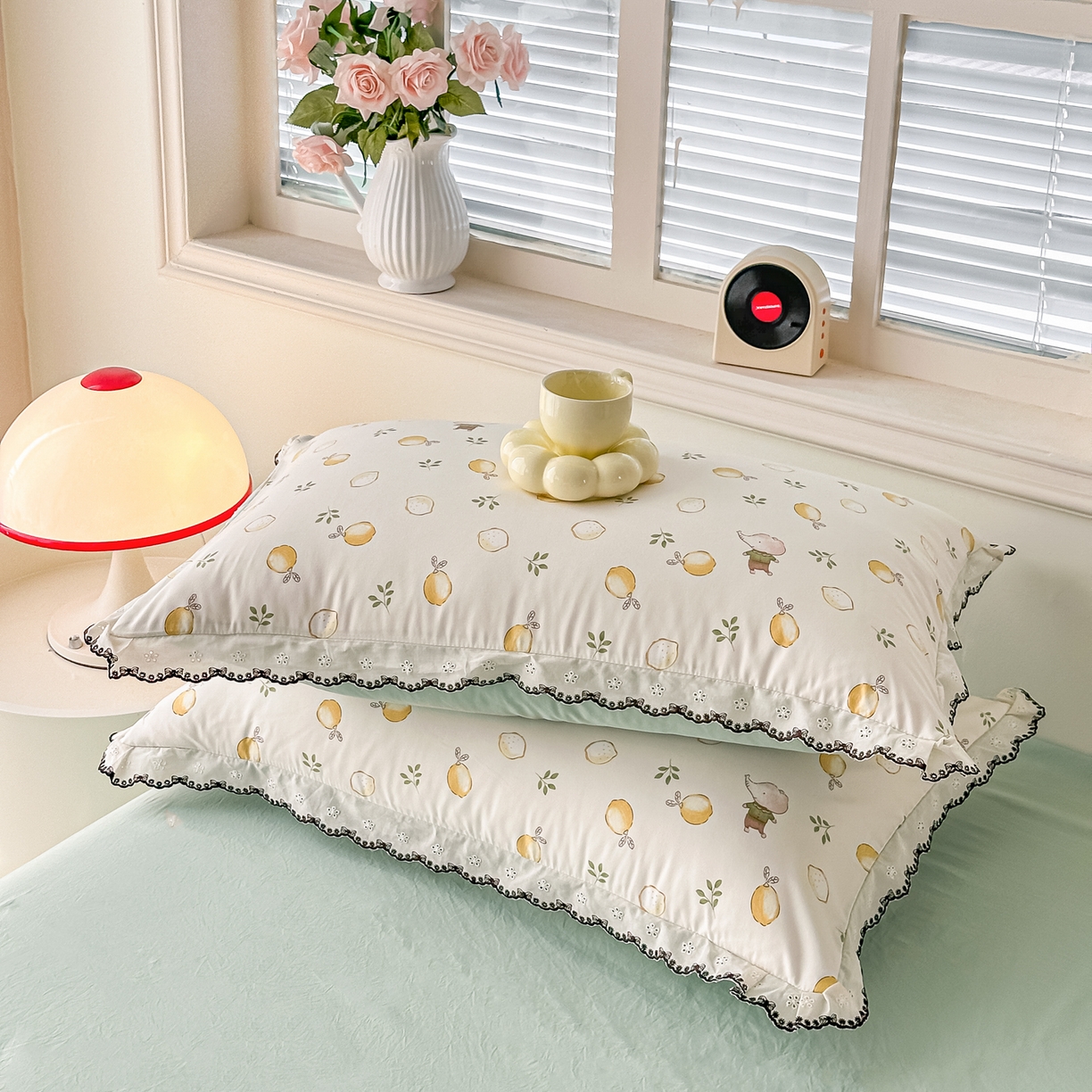 91家纺网 家纺一手货源 找家纺 梓之赫 2026新款古法水洗云感棉四件套 小柠檬