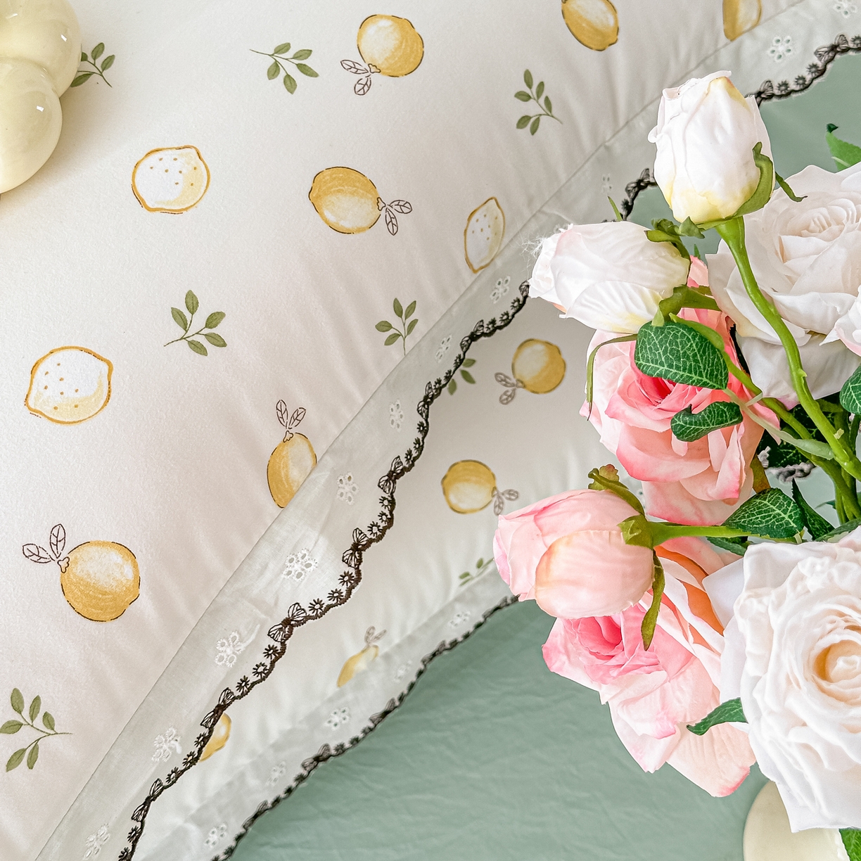 91家纺网 家纺一手货源 找家纺 梓之赫 2026新款古法水洗云感棉四件套 小柠檬