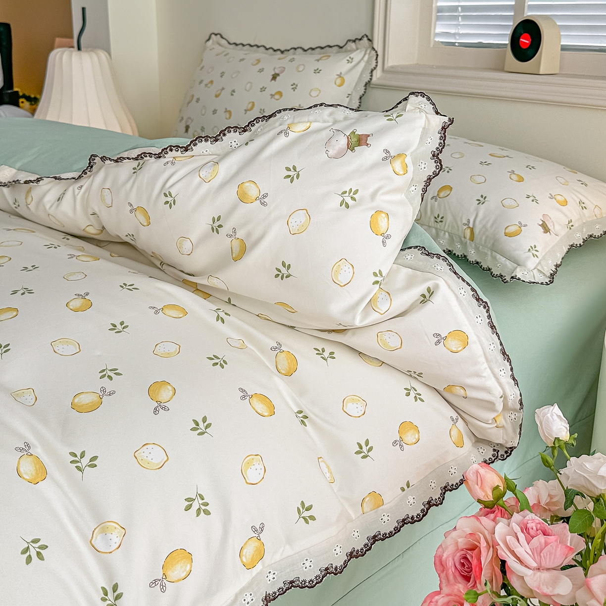 91家纺网 家纺一手货源 找家纺 梓之赫 2026新款古法水洗云感棉四件套 小柠檬