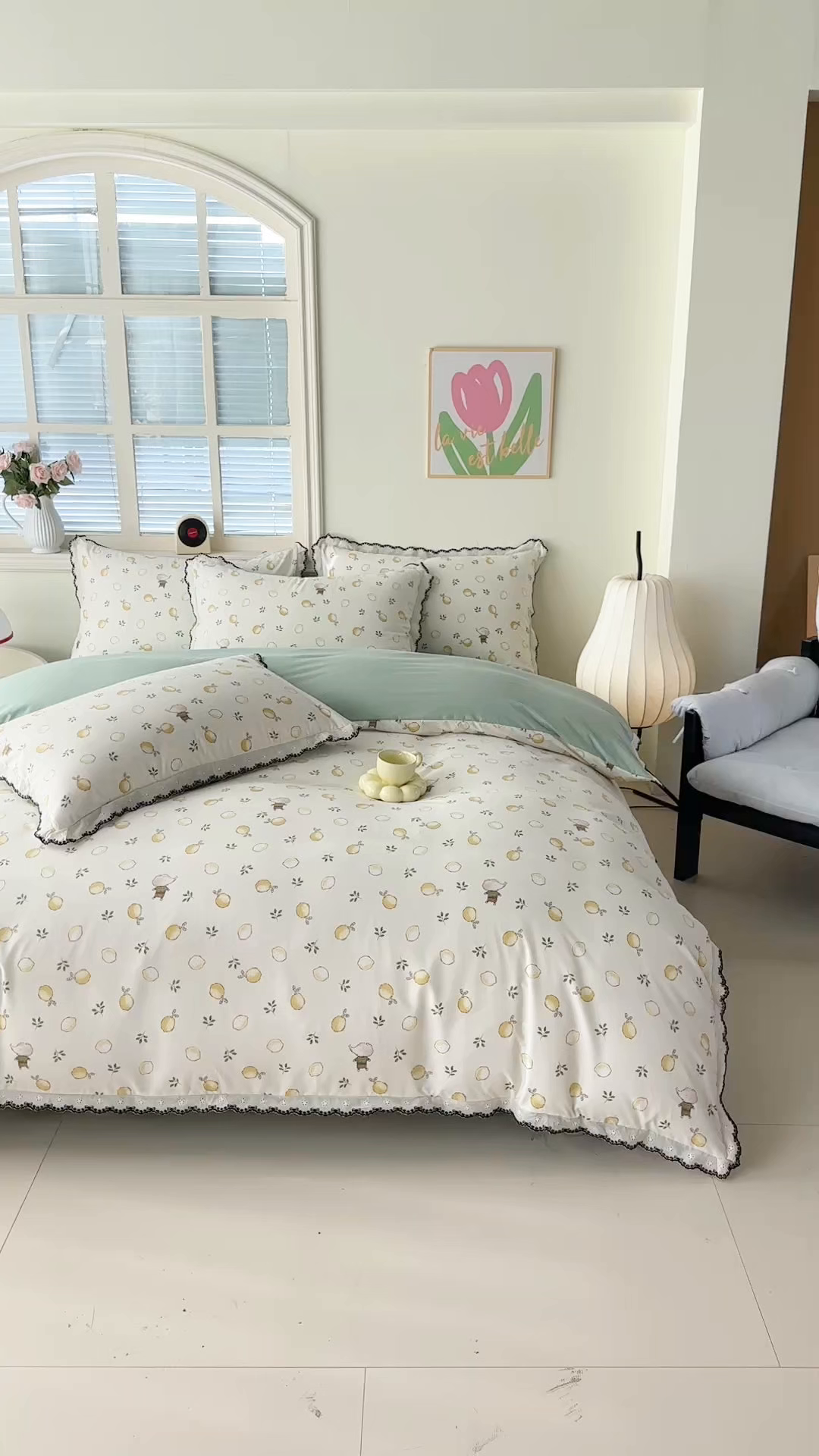 91家纺网 家纺一手货源 找家纺 梓之赫 2026新款古法水洗云感棉四件套 小柠檬