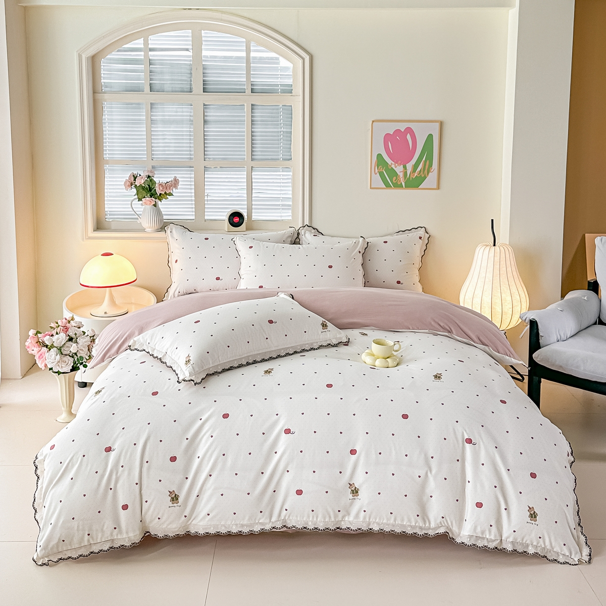 91家纺网 家纺一手货源 找家纺 梓之赫 2026新款古法水洗云感棉四件套 英伦熊