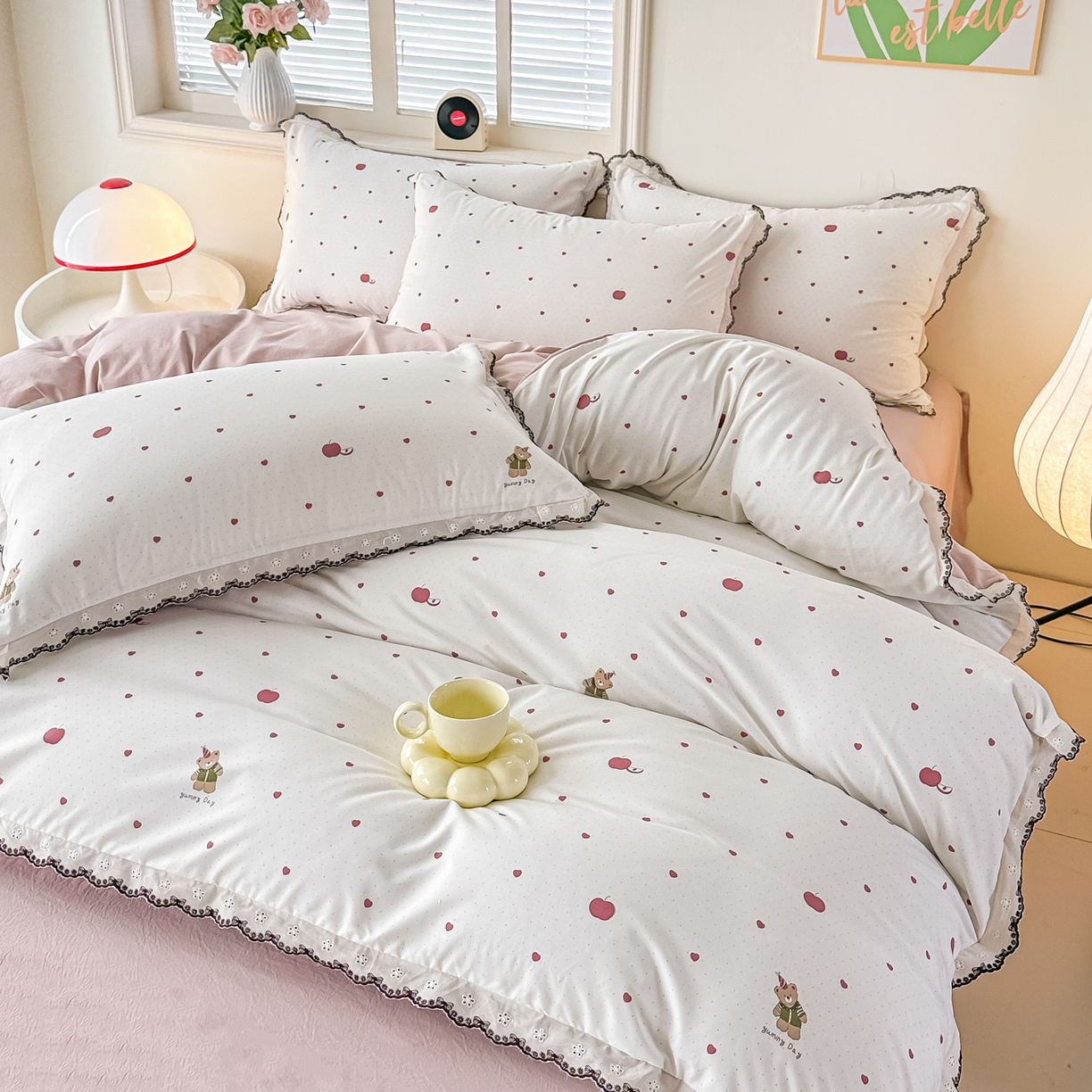 91家纺网 家纺一手货源 找家纺 梓之赫 2026新款古法水洗云感棉四件套 英伦熊