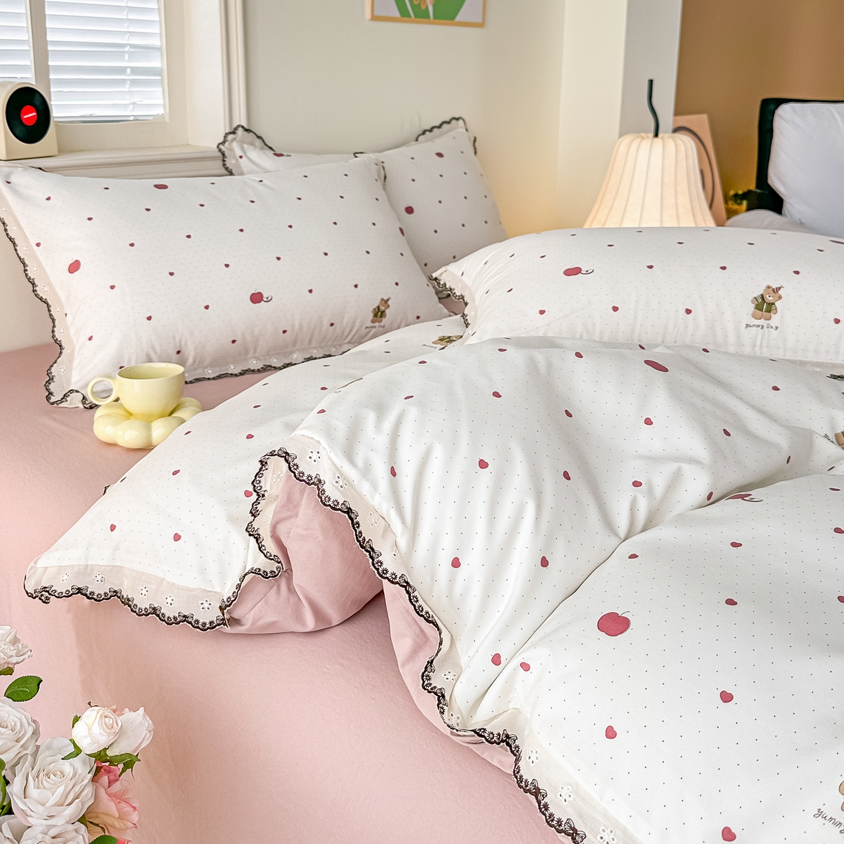 91家纺网 家纺一手货源 找家纺 梓之赫 2026新款古法水洗云感棉四件套 英伦熊