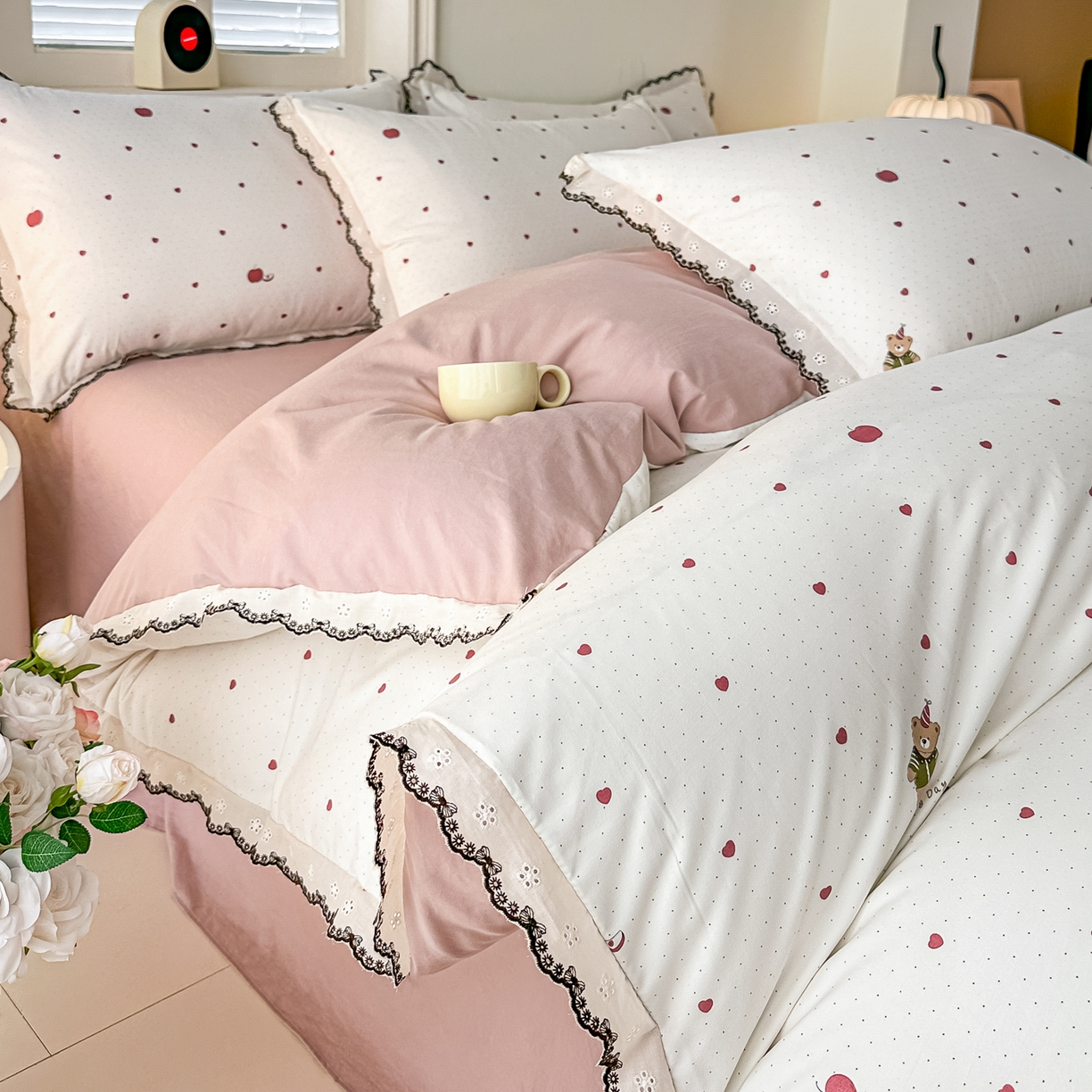 91家纺网 家纺一手货源 找家纺 梓之赫 2026新款古法水洗云感棉四件套 英伦熊