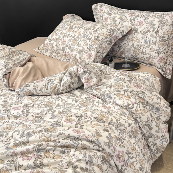 91家纺网 家纺一手货源 找家纺 繁花家居 2026凉感云丝棉高克重冰感天丝绵四件套 朝雾绣球