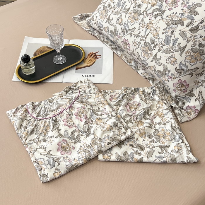 91家纺网 家纺一手货源 找家纺 繁花家居 2026凉感云丝棉高克重冰感天丝绵四件套 朝雾绣球