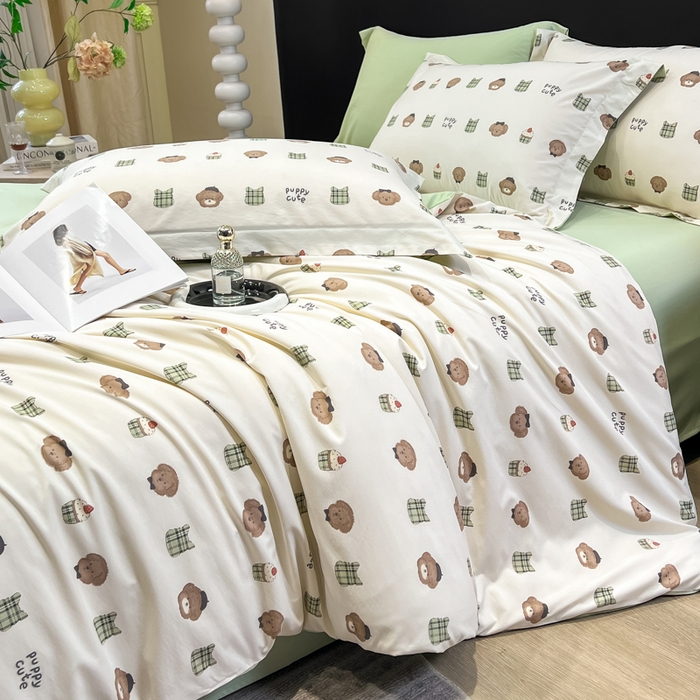 91家纺网 家纺一手货源 找家纺 繁花家居 2026凉感云丝棉高克重冰感天丝绵四件套 大牌童趣