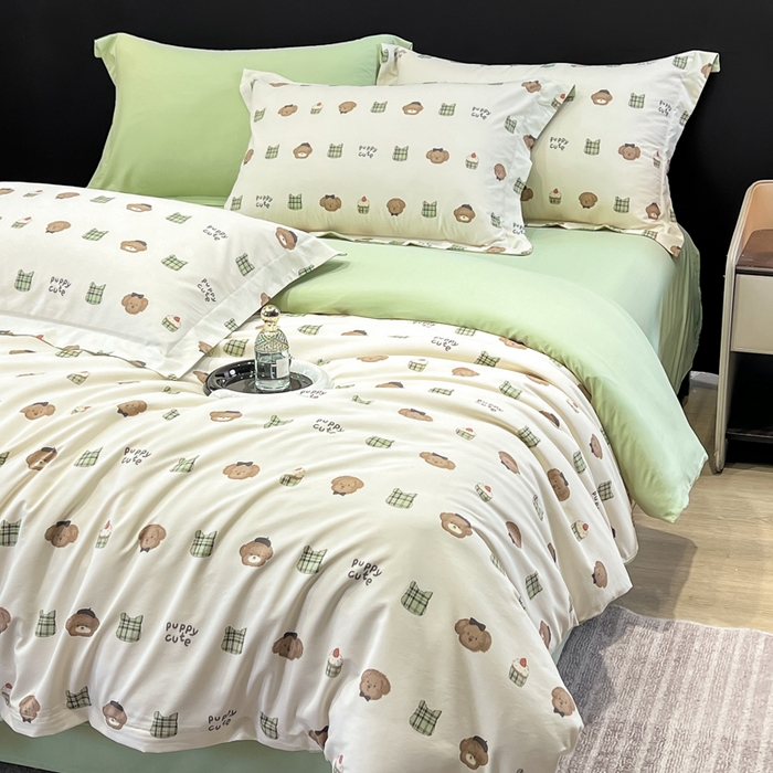 91家纺网 家纺一手货源 找家纺 繁花家居 2026凉感云丝棉高克重冰感天丝绵四件套 大牌童趣