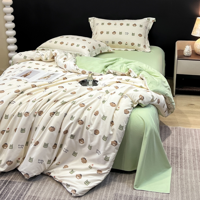 91家纺网 家纺一手货源 找家纺 繁花家居 2026凉感云丝棉高克重冰感天丝绵四件套 大牌童趣