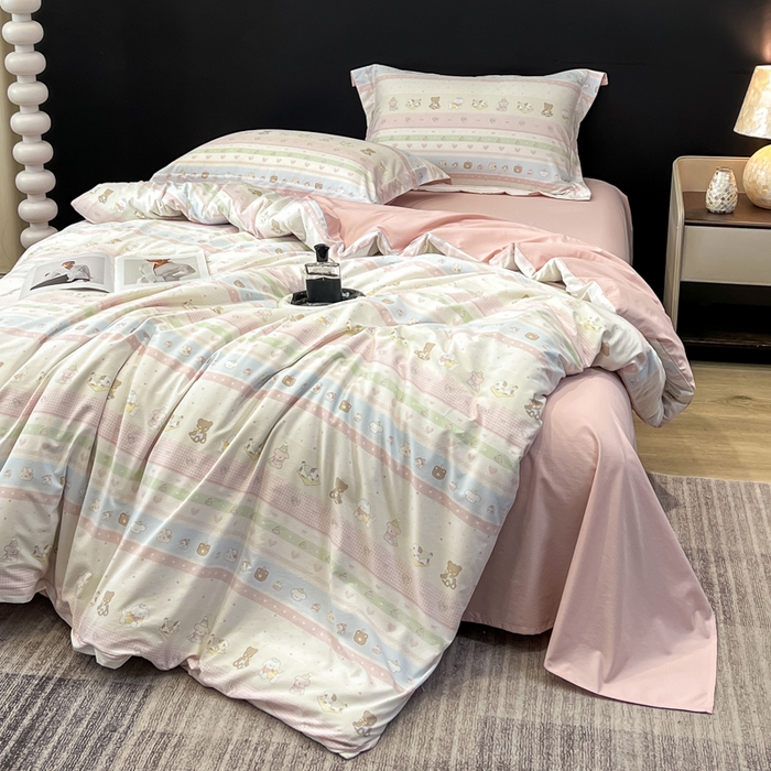 91家纺网 家纺一手货源 找家纺 繁花家居 2026凉感云丝棉高克重冰感天丝绵四件套 动物列队