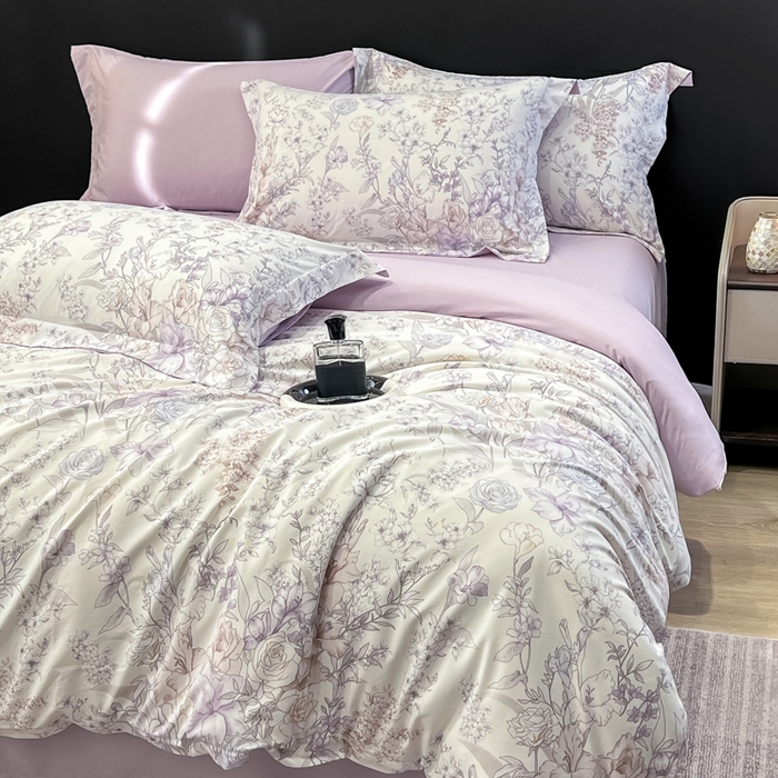 91家纺网 家纺一手货源 找家纺 繁花家居 2026凉感云丝棉高克重冰感天丝绵四件套 繁花拾光