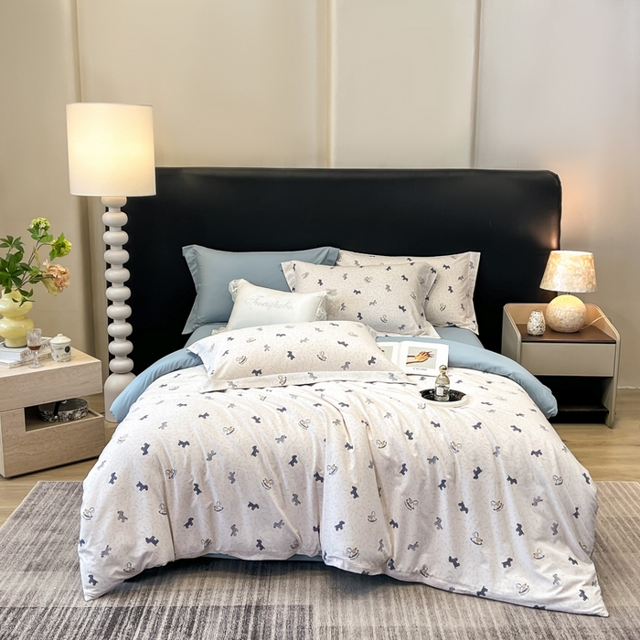 91家纺网 家纺一手货源 找家纺 繁花家居 2026凉感云丝棉高克重冰感天丝绵四件套 骏马送财